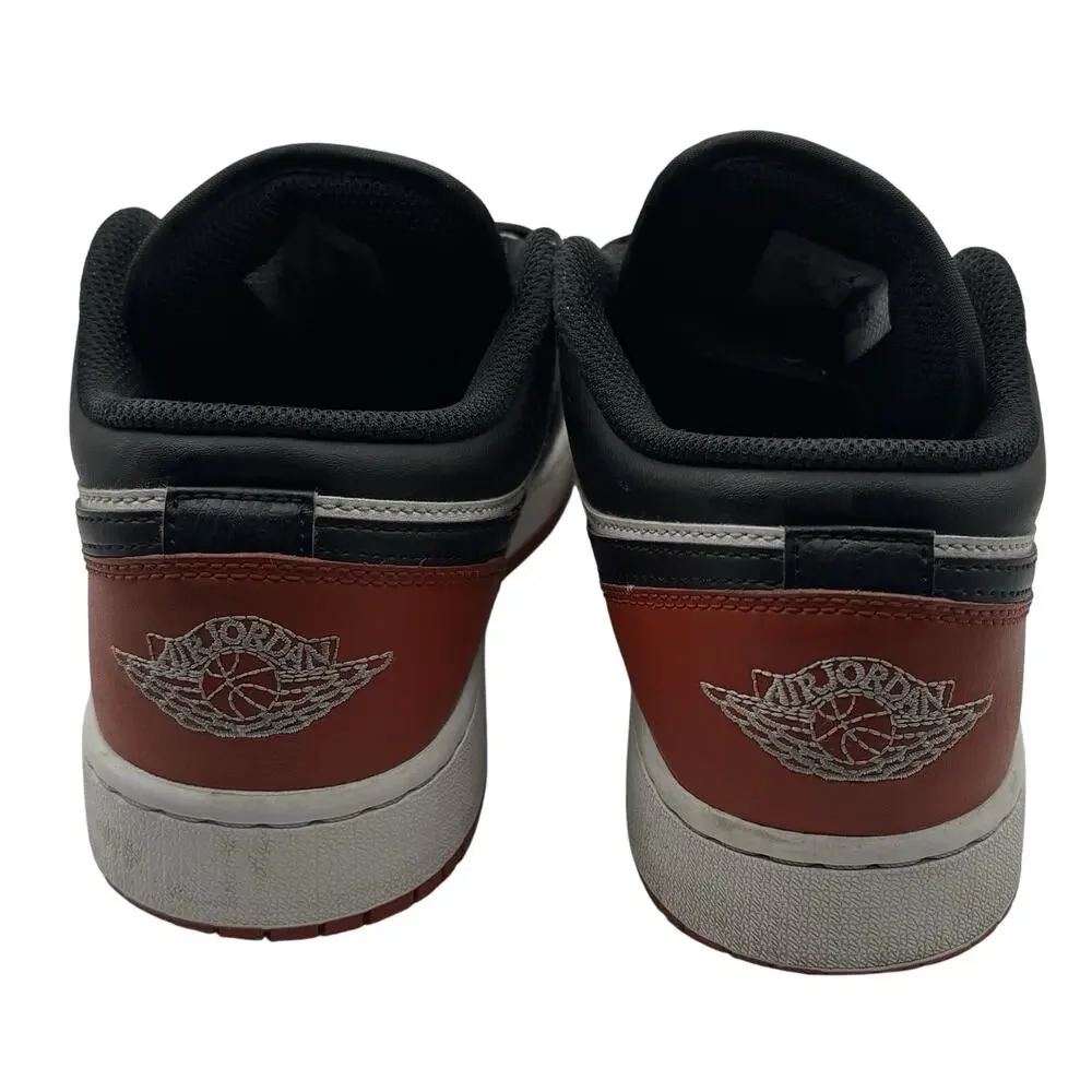 Air Jordan 1 Low GS Bred Toe 2.0 553560-161 Black Red White 6.5Y
